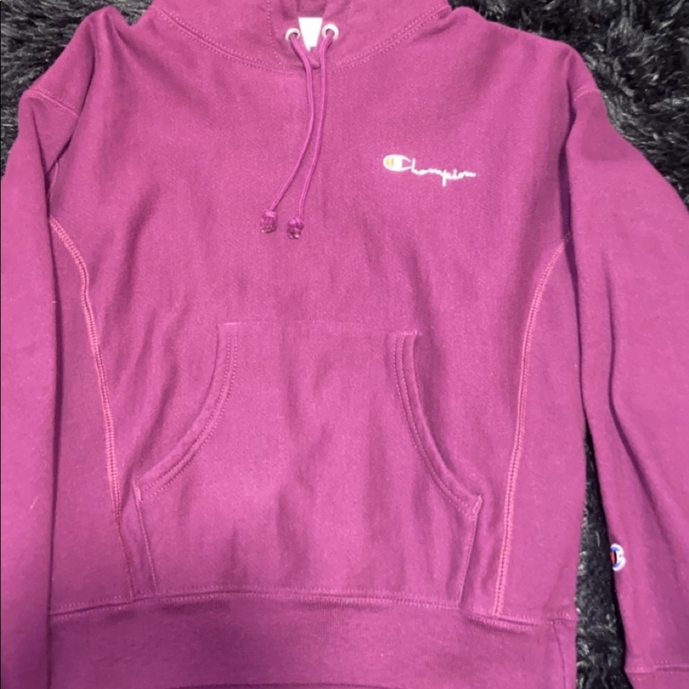 plum reverse weeve champion sweater